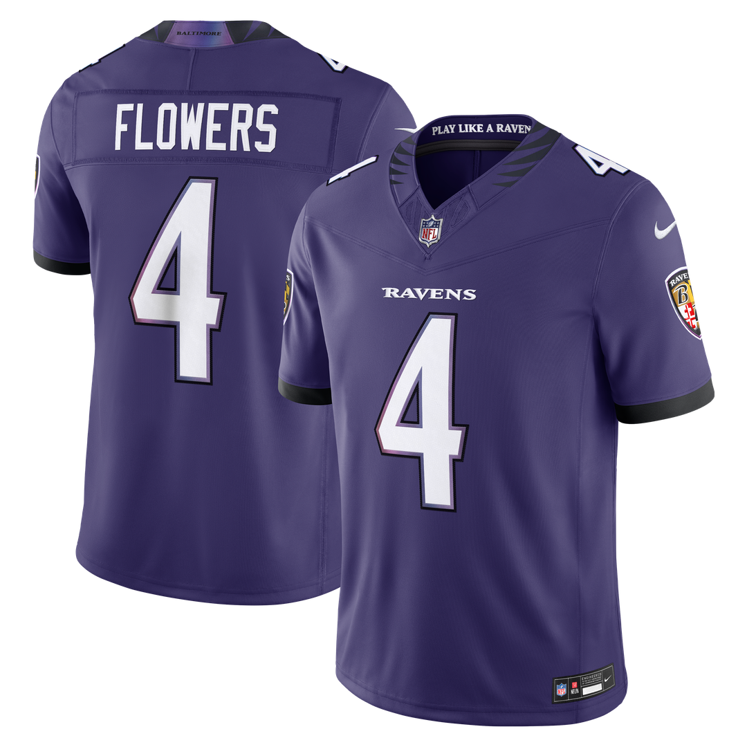 Zay Flowers Baltimore Ravens Nike Vapor F.U.S.E. Stitched Limited Jersey - White